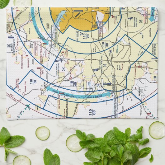 ダラス・フィートフライウェイチャートの価値 キッチンタオル (折り畳み)