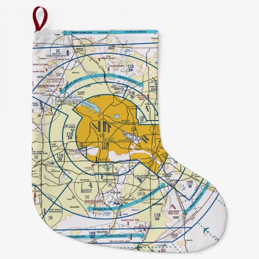 ダラス・フィートフライウェイチャートの価値 ラージクリスマスストッキング (正面)