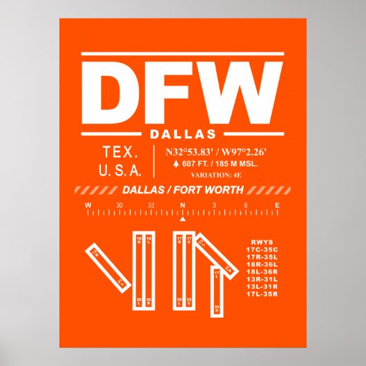 ダラス・フォートワース国際空港 DFW ポスター (正面)