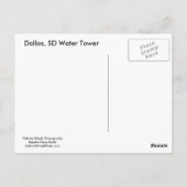 ダラス、SDの給水塔及び博物館 ポストカード (裏面)