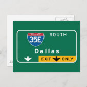 ダラス、TX道路標識 ポストカード (正面/裏面)