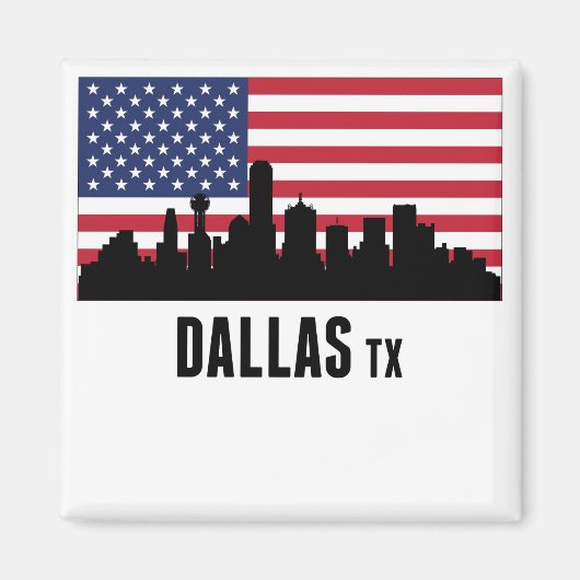 ダラスTXアメリカ国旗 マグネット (正面)