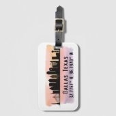 ダラスTXスカイライン緯度と経度 ラゲッジタグ (正面縦)