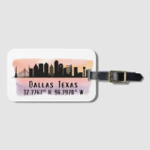 ダラスTXスカイライン緯度と経度 ラゲッジタグ (正面横)