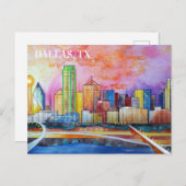 ダラスTx水彩絵葉書 ポストカード (正面/裏面)