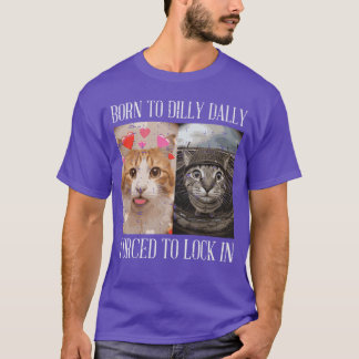 ダラダラするのが好きな猫が強制的にロックされたネタ 女の子 Tシャツ