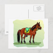 ダラダラレースの競走馬エクネ テーマ 馬 ポストカード (正面/裏面)