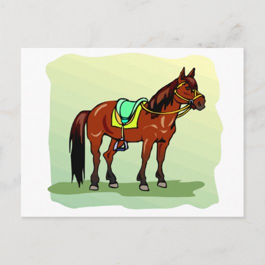 ダラダラレースの競走馬エクネ テーマ 馬 ポストカード (正面)