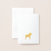 ダラパーソナライズされたホース金ゴールド 箔カード (裏面封筒付き)