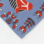 ダラフォーク馬、ノルディック/ノルウェー、赤/青 フリースブランケット (角)