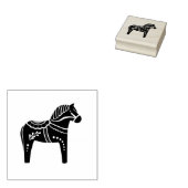 ダラフォーク馬、黒いフォーク馬のシルエット ラバースタンプ (押印)