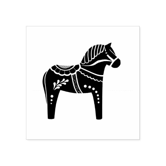 ダラフォーク馬、黒いフォーク馬のシルエット ラバースタンプ (インプリント)