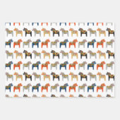 ダラホースとフローラスウェーデンフォークアートパターン ラッピングペーパーシート (正面3)