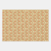 ダラホースとフローラスウェーデンフォークアートパターン ラッピングペーパーシート (正面2)