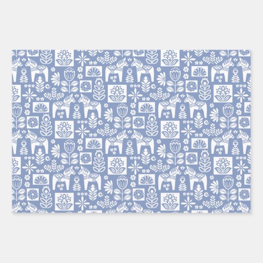 ダラホースコラージュペリウィンクル ラッピングペーパーシート (正面)