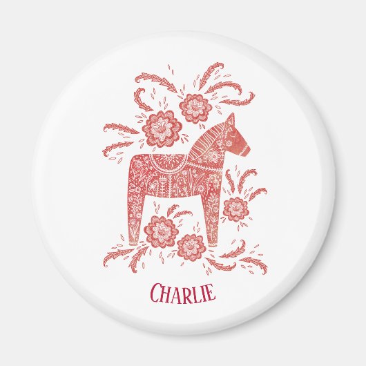 ダラホーススウェーデパーソナライズされたン マグネット (正面)