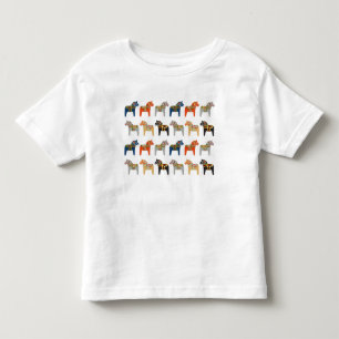 ダラホーススウェーデンフォークアートパターン トドラーTシャツ