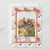 ダラホースパターンクリスマスホリデーフォトカード 招待状 (正面)