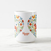 ダラホースフォークアートハイゲハートパターンマグ コーヒーマグカップ (中央)