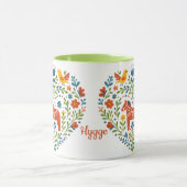 ダラホースフォークアートハイゲハートパターンマグ マグカップ (中央)