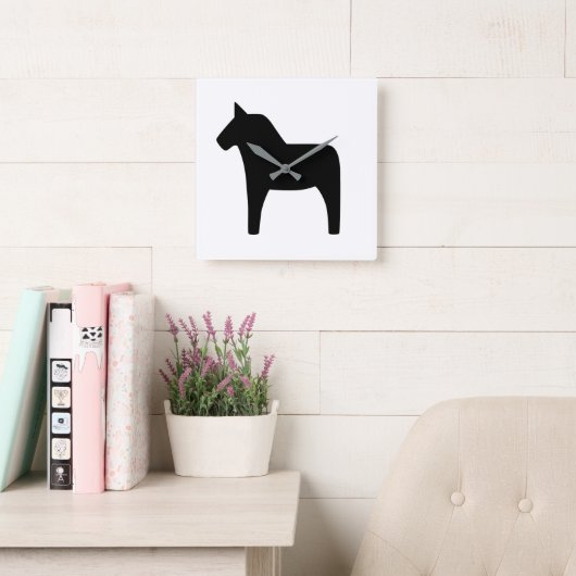 ダラホースブラッククロック スクエア壁時計 (読書スペース)