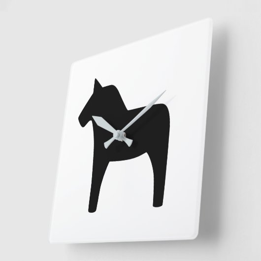 ダラホースブラッククロック スクエア壁時計 (傾斜)