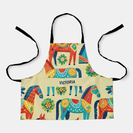 ダラホース水の色のパタカスタムーン エプロン (正面)