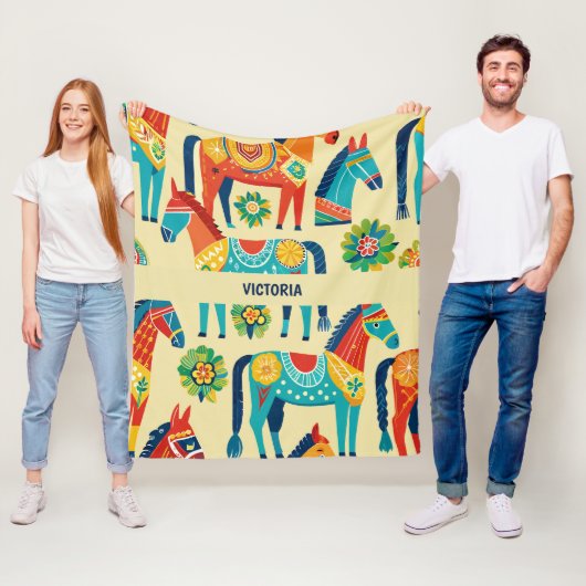 ダラホース水の色のパタカスタムーン フリースブランケット (インサイチュ)