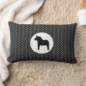 ダラホース白黒ヘリンボーン装飾用クッション ランバークッション (ブランケット)