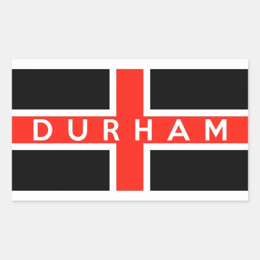 ダラム都市旗のイギリスのイギリスの文字の名前 長方形シール (正面)
