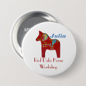ダラ馬パーソナライズされた名タグボタン 缶バッジ (正面&裏面)