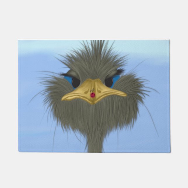 ダリおもしろいッチ・ジョージと可愛いレディバグ ドアマット (正面)