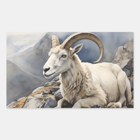 ダリの羊の山の頂上 長方形シール (正面)