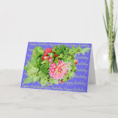 ダリアかわいらしブーケハッピーバースデー カード (正面)