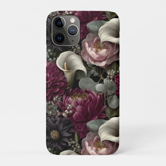 ダリアとカラーの憂鬱な花柄 Case-Mate iPhoneケース (裏)