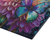 ダリアと虹色の蝶 カッティングボード (角)