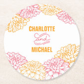 ダリアのペーパーコースター ラウンドペーパーコースター (正面)