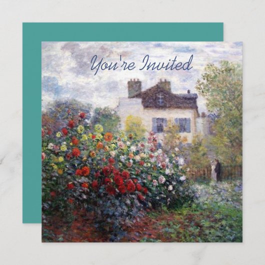 ダリアの家の暖まることを用いる庭のコーナー 招待状 (正面/裏面)