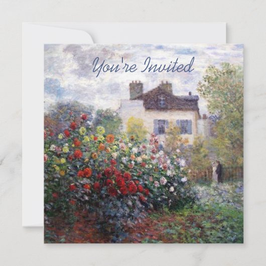 ダリアの家の暖まることを用いる庭のコーナー 招待状 (正面)