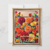 ダリアの庭でのウエディング ~メキシカンラブバード~ 招待状 (正面)