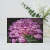 ダリアの紫の花の結婚式招待状 RSVP (スタンド正面)