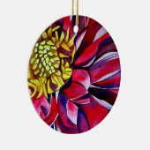 ダリアの花のオリジナル抽象水彩アート セラミックオーナメント (右)