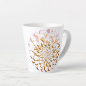 ダリアの花のカップ カフェラテマグ (右アングル)