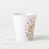 ダリアの花のカップ カフェラテマグ (正面)