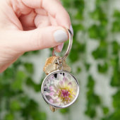 ダリアの花のキーチェーンにあなたのテストカスタムを追加 キーホルダー (手)