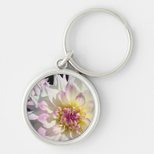 ダリアの花のキーチェーンにあなたのテストカスタムを追加 キーホルダー (正面)