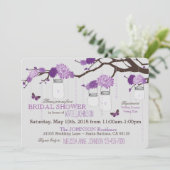 ダリアの花の枝 現代のブライズシャワー 招待状 (スタンド正面)