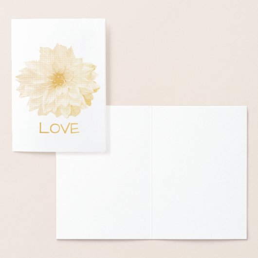 ダリアの花の金ぱくはカードをエッチングしました。  中ブランク 箔カード (ディスプレー)