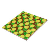 ダリアの花は黄色とチョコレート タイル (側面)