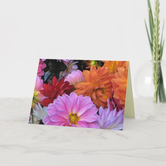 ダリアの花びらの母の日 カード (正面)